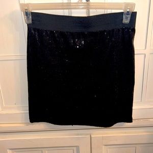 Sequin black mini skirt with lining underneath